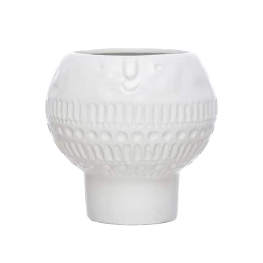 Hello Honey® 6" Reactive Glaze Stoneware Footed Planter with Face